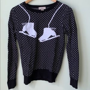 NWOT LOFT Ice Skate Dot Sweater